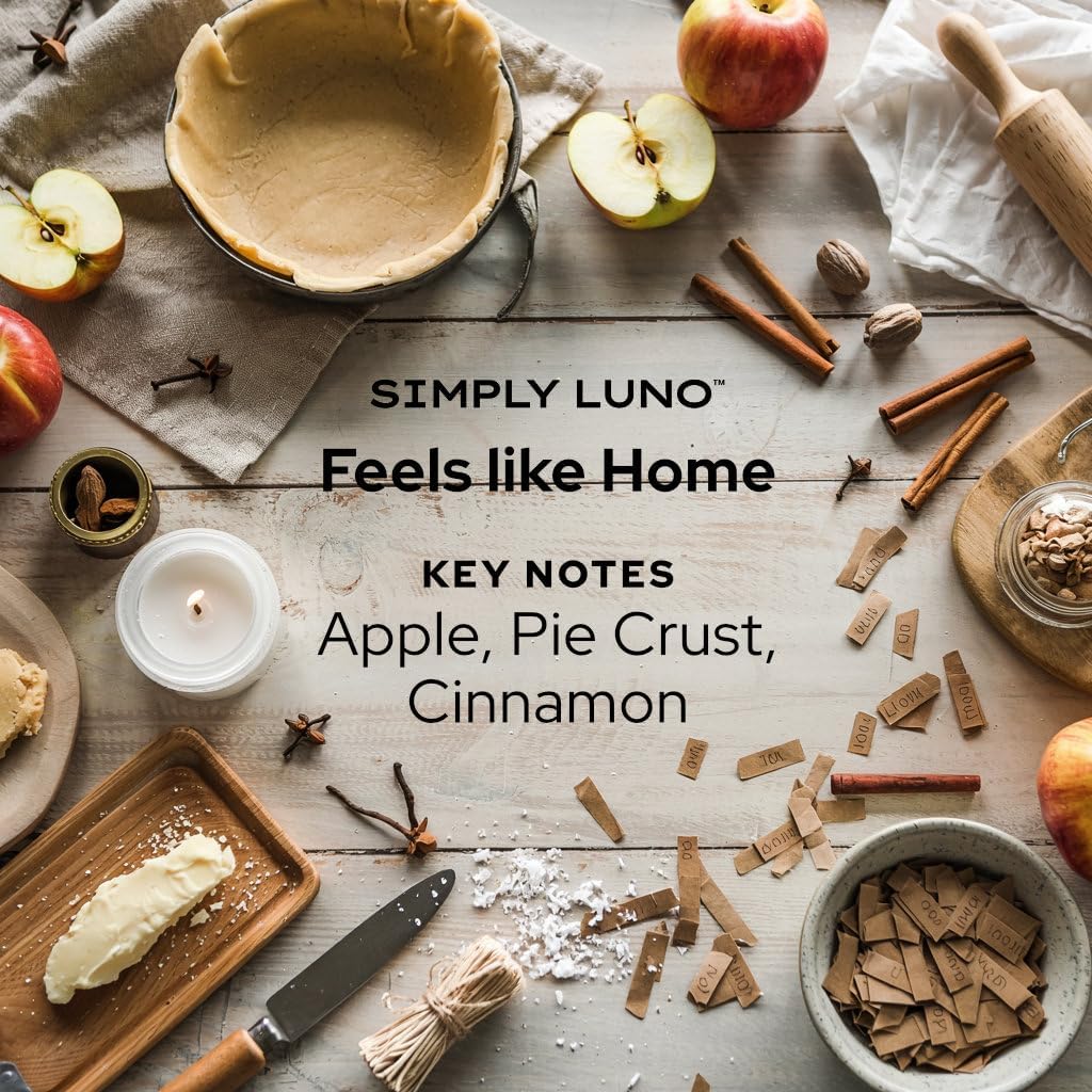 Feels Like Home - Apple, Cinnamon & Vanilla Scented Candle – 14oz Soy Wax Large – Cozy Fall Candle for Home – 50+ Hour Burn – Eco Friendly Gift Box in Reusable Glass Jar with Bamboo Lid