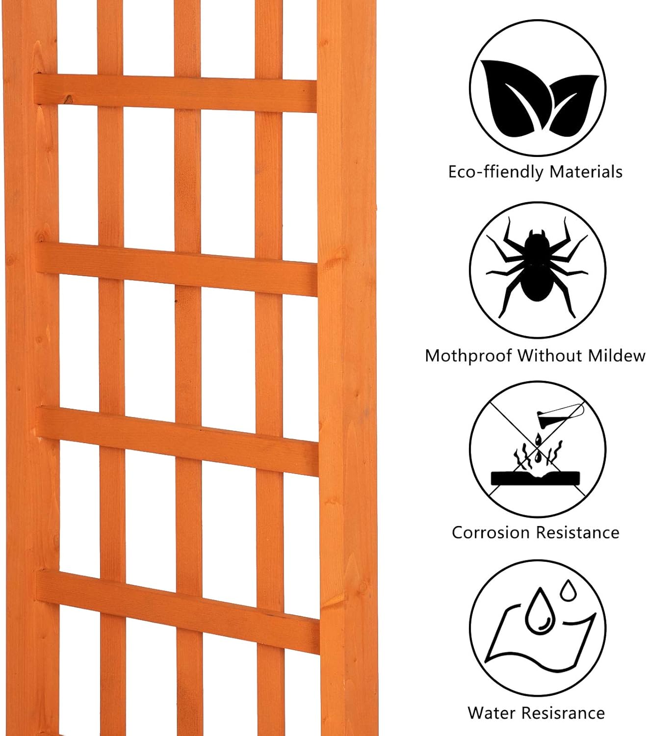 VINGLI 85in Wooden Arbor, Wedding Arch for Ceremony, Wood Trellis for Plant Climbing, Christmas Decor Pergola for Garden Backyard, Lawn (Teak)