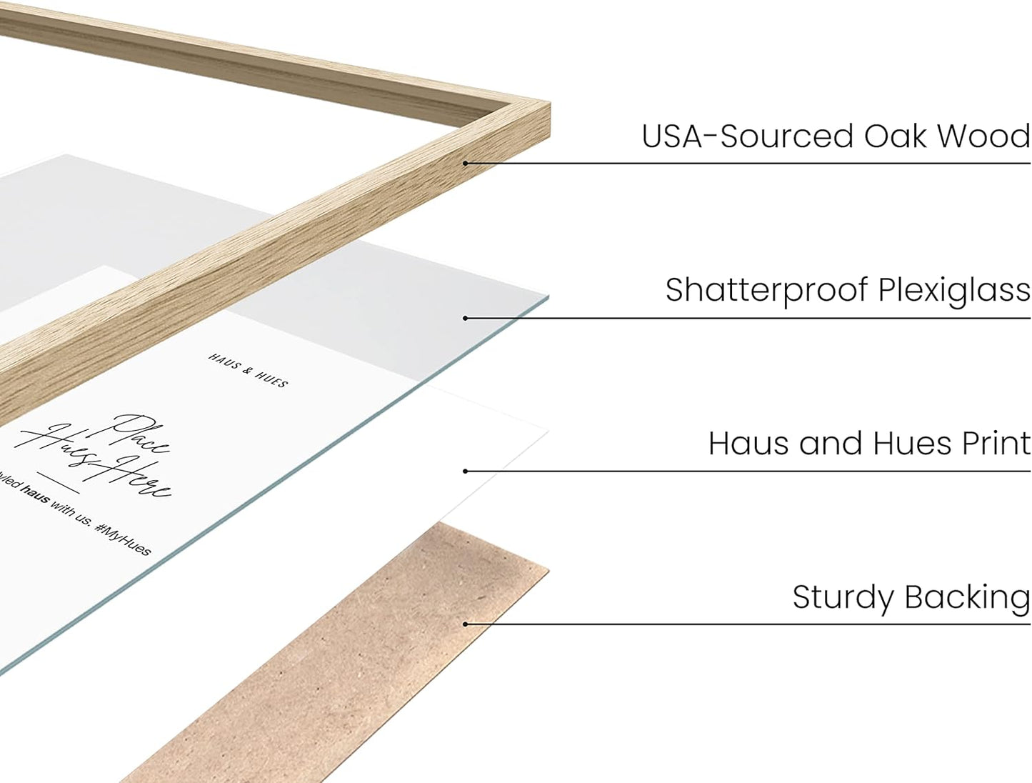 Haus and Hues 24"x36" Beige Oak Wood Frames Set of 6 - 24x36 Natural Wood Frames for Posters, 24x36 Frame Wood, 24x36 Poster Frames for Wall, 24x36 Frame Light Wood, Picture Frames 24x36 Picture Frame 24x36 Wood Frame 24x36 (Beige Oak)