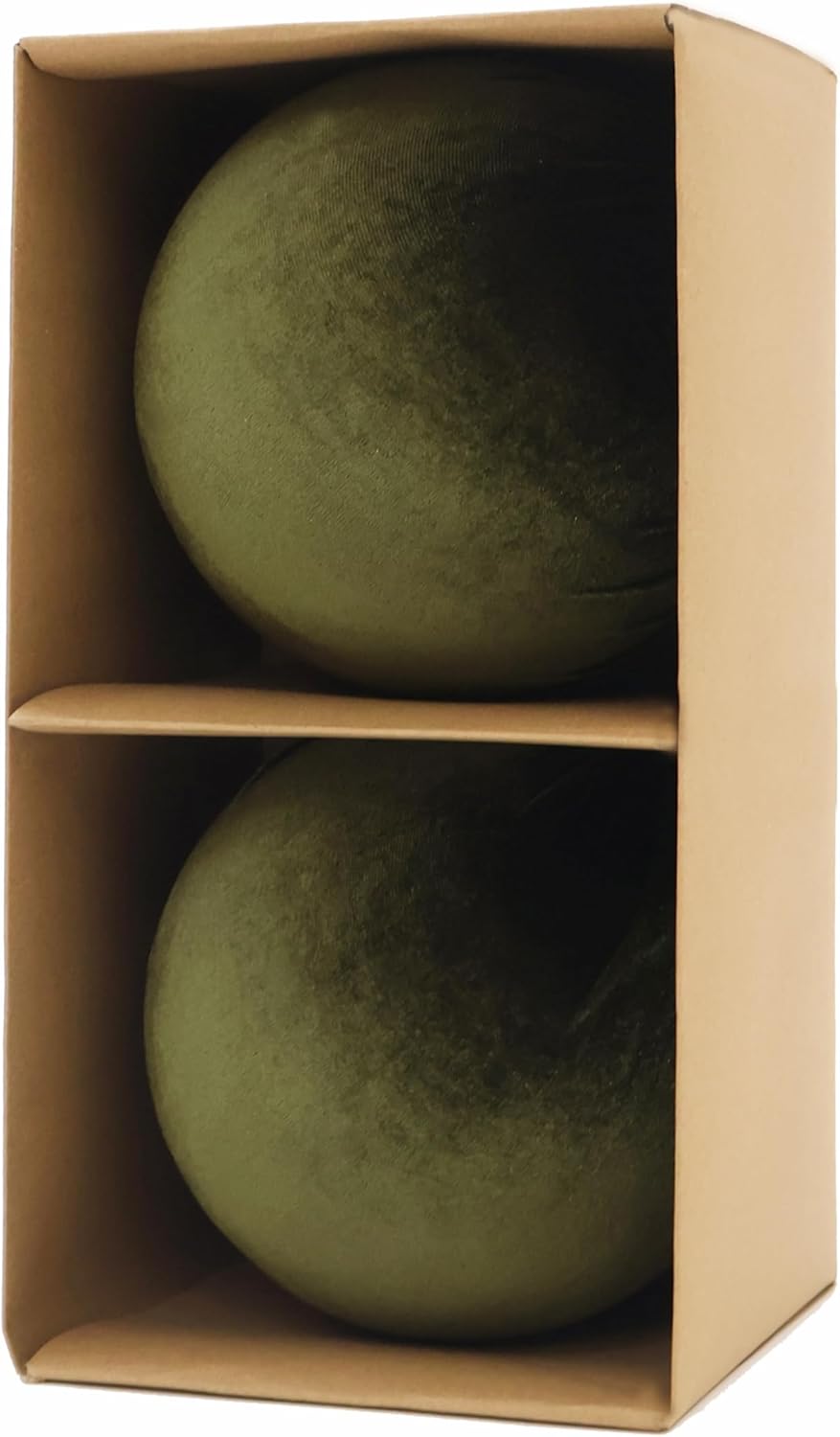 6inch Big Green Velvet Christmas Ornaments, 2pcs Flocked Ornaments Balls Sets for Christmas Tree Decorations