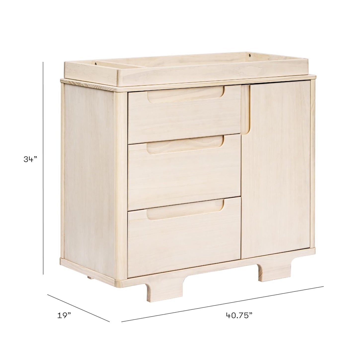 Babyletto Yuzu 3-Drawer Dresser in Washed Natural, Greenguard Gold Certified