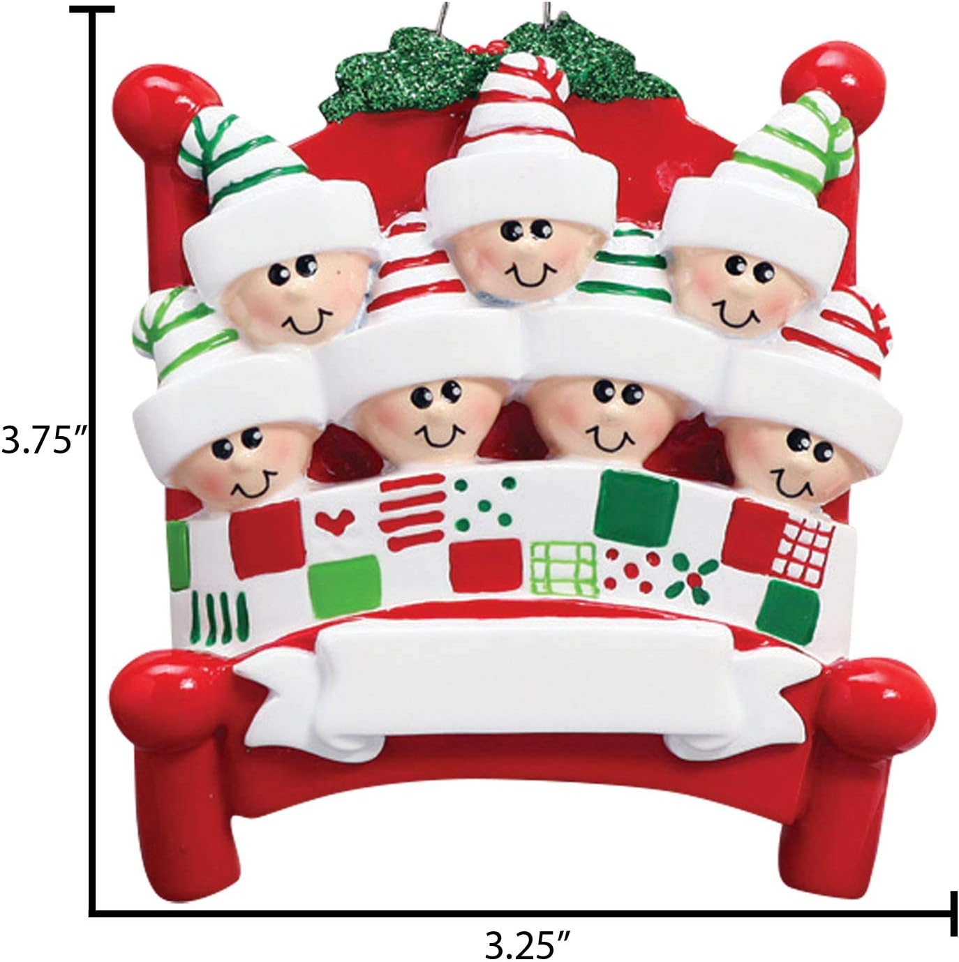 Bedtime Family of 7 Ornament 2025 Personalized Family Christmas Ornaments 2025 | Tucked Together Holiday Keepsake Personalized Tree Ornaments for Grandchildren Siblings & Grandkids of Seven Ornament