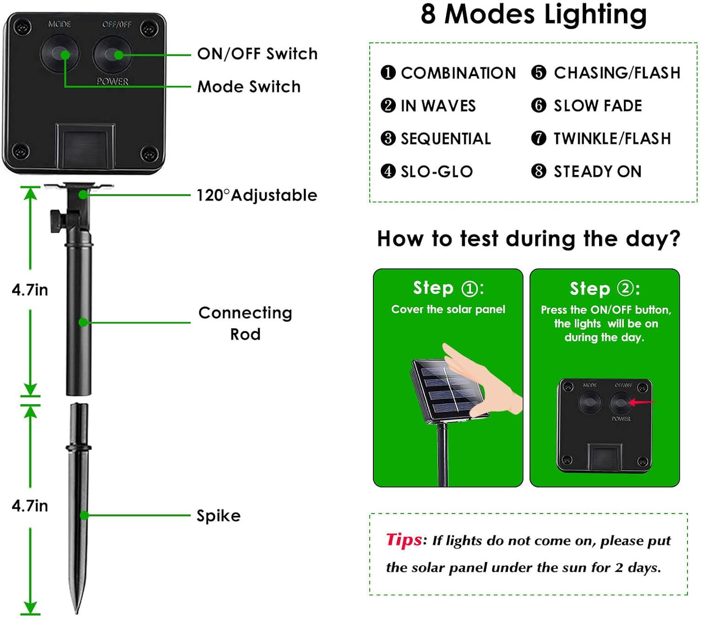 EEW 2 Pack 200 LED Solar Christmas Lights Outdoor Waterproof, Solar String Lights for Outside, Green Wire Solar Tree Light with 8 Lighting Modes for Xmas Wedding Party Garden Yard Decorations (Green)