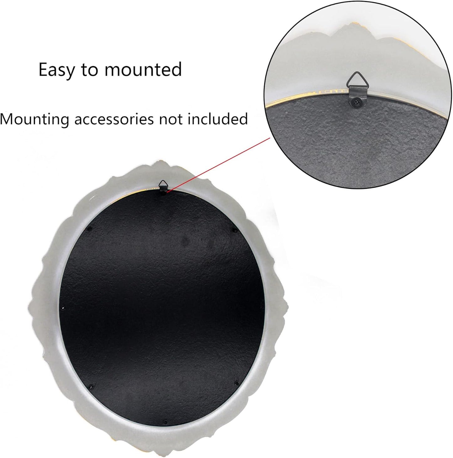 Vintage Decorative Wall Mirror 14.8 x 13.1 Inch Oval Mirror （Green）