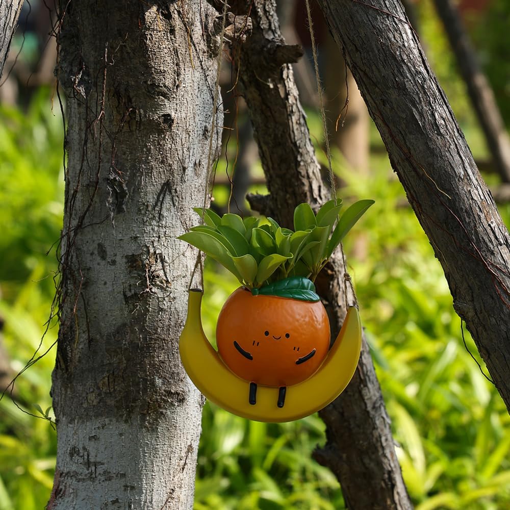 Hanging Swing Planter,Wall Planter， Indoor/Outdoor Resin Planter，Succulent Pots for String of Pearls - Hanging Plant Holder