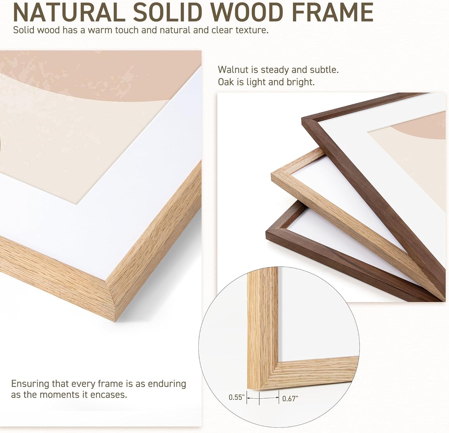 20x30 Poster Frame Natural Solid Oak Photo Frames with 16x24 Removable Mat Wall Hanging Large Handcrafted Frame with HD Plexiglass Wall and Tabletop Display Large Picture Frame