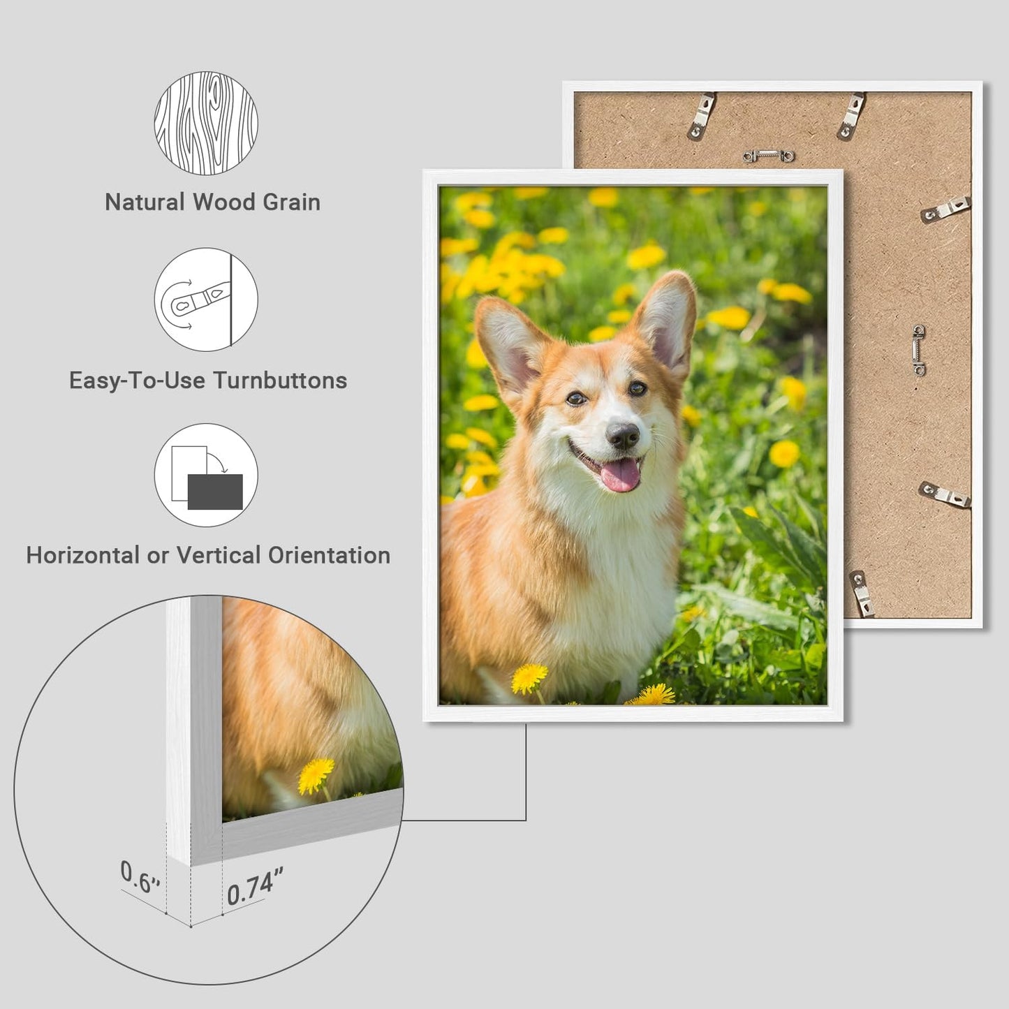 NWT Custom Framed Poster Prints with Your Any Photos, Personalized Canvas Pictures for Wall to Print Framed - 12"x16" White