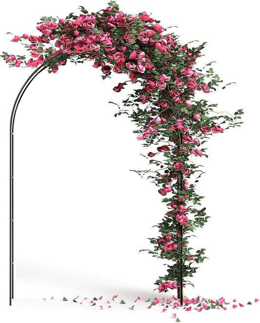 DOEWORKS Wedding Arch Stand, Party Show Backdrop Arch Frame, Garden Metal Arborwith Round Top, 7'9'' High x 4'7''Wide