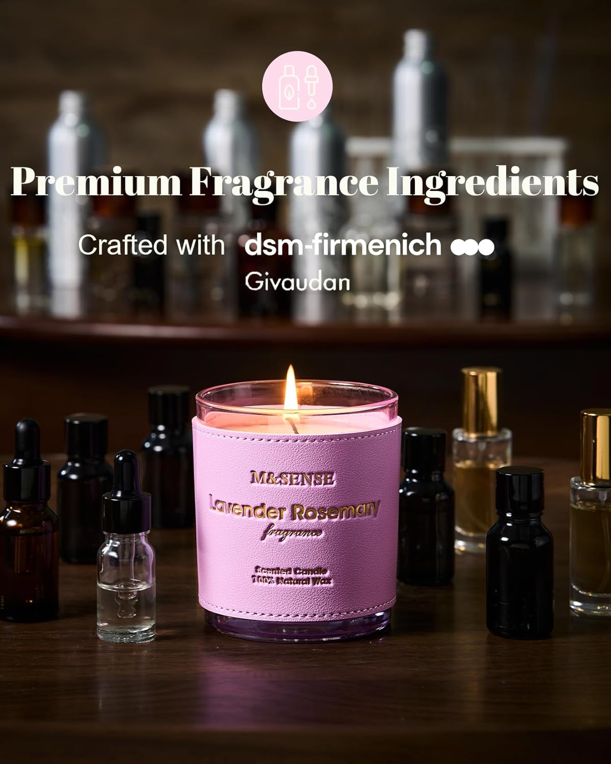 M&SENSE Eucalyptus Mint Scented Vegan Soy Candles, Heavy Scented, 10oz Long Burning 42-Hour Burn Time,Home Fragrance for Stress Relief, Calming, Meditation, Housewarming Gift for Women and Men