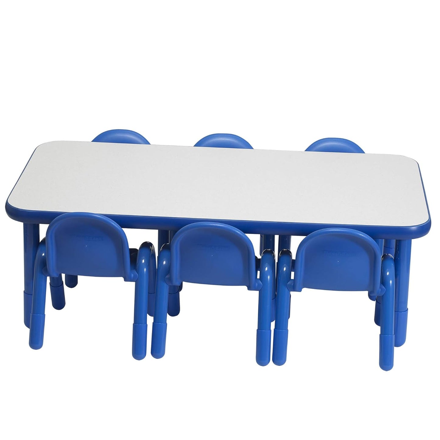 Children’s Factory Baseline Preschool 60" x 30" Rectangular Table & Chair Set - Solid Blue - AB74620PB