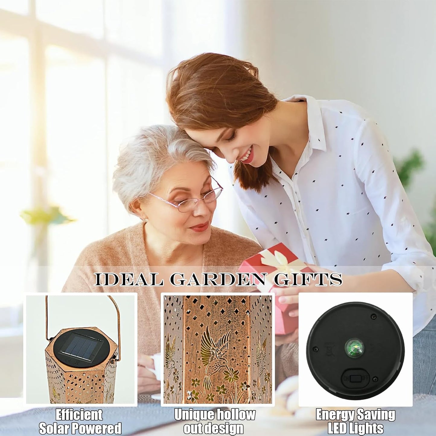 Birthday Gifts for Women Hummingbird Solar Lights Outdoor - Gifts for Mom, Mothers Day Gifts Solar Lanterns Outdoor Waterproof Garden Decoration for Outside, Outdoor, Patio, Yard, Lawn