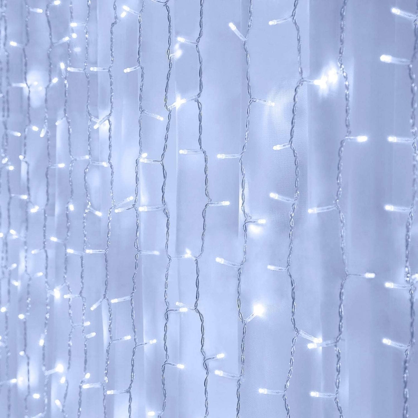 Curtain String Lights, Window Fairy LED Icicle Xmas Lights for Wedding Party Garden Room Outdoor Indoor Wall Decorations(Cool White)