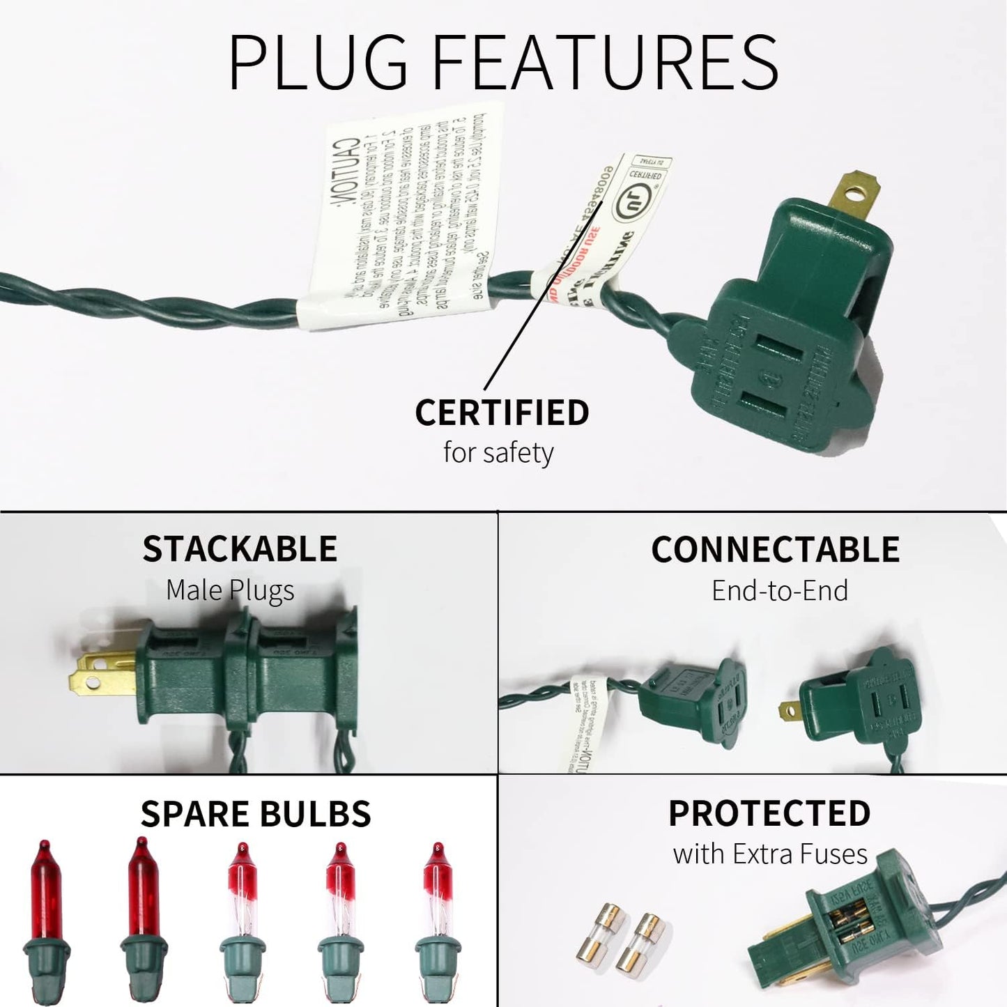 150LIGHTS Multi Extra-Bright with End Connectors Christmas Decorative Lights 9.72m UL Certified Mini String Light Set Waterproof for Home Garden Holiday Christmas Tree Party Patio Wedding