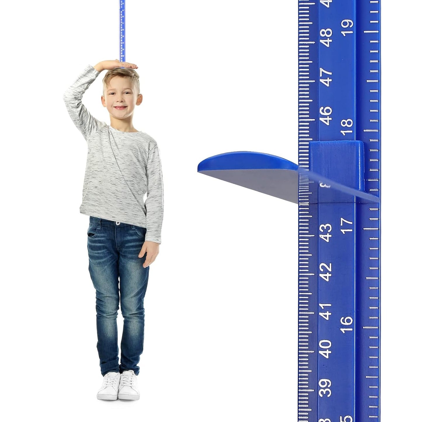Height Measurement for Wall, Children Height Chart Ruler, Portable 3D Removable Growth Chart, Wall Height Measurement for Kids and Nursery Medical Office 79 inch (Blue)