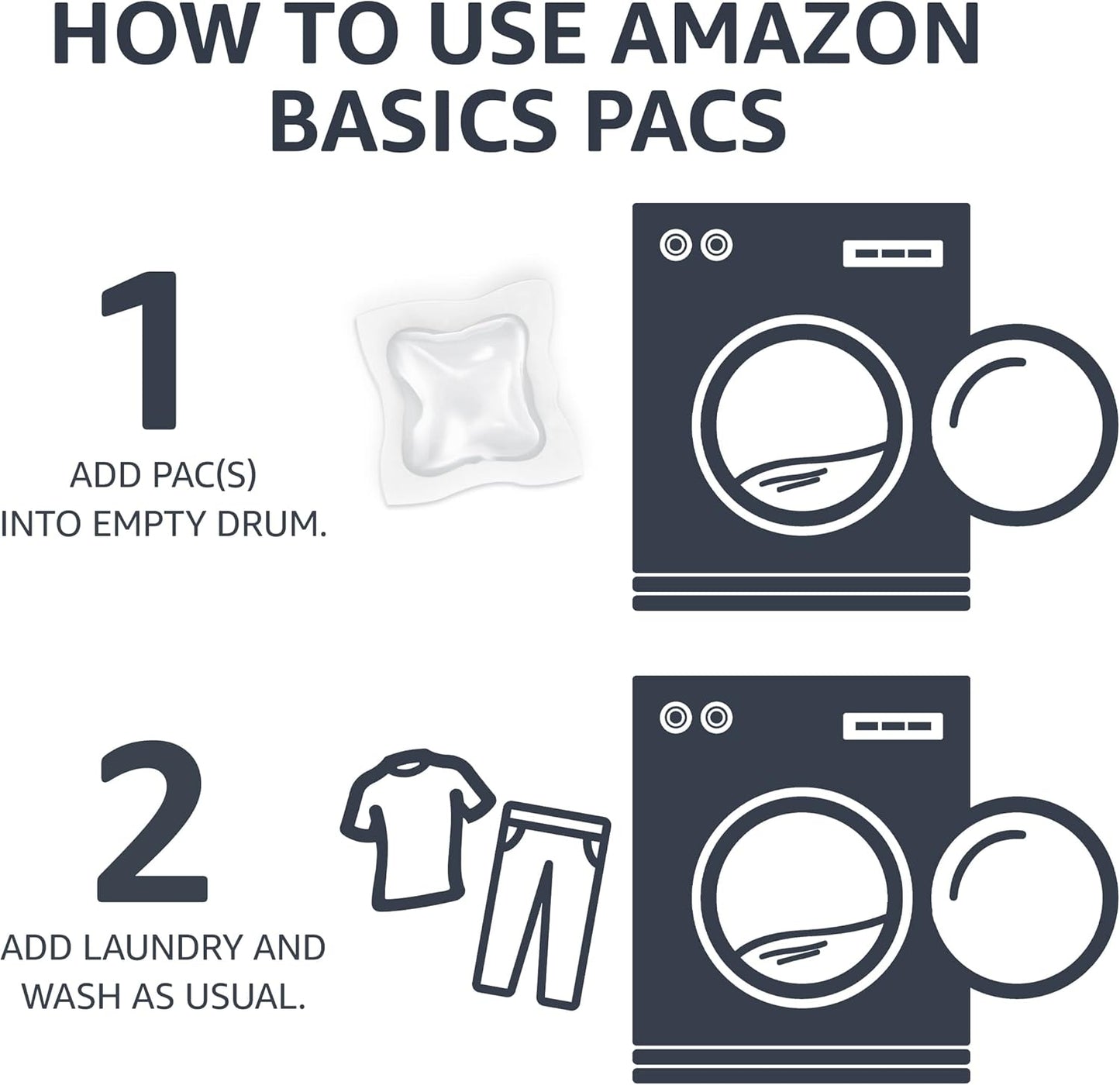 Amazon Basics Laundry Detergent Pods, 120 Pacs for 120 Medium Loads, Free & Clear, (Previously Solimo) (Pack of 2)