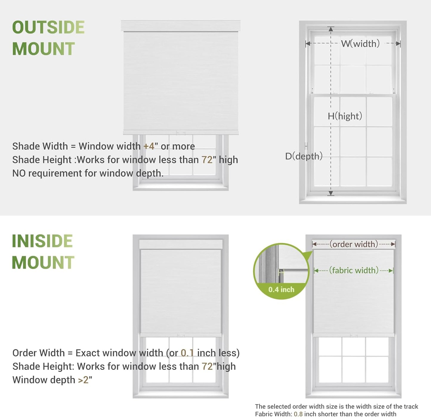 Blackout Roller Shades for Indoor Windows, Cordless Jacquard Fabric-Matched Roller Blinds, Easy to Install Privacy UV Protection Roll Up Blinds for Home Office, Pure White, 27" W x 72" H