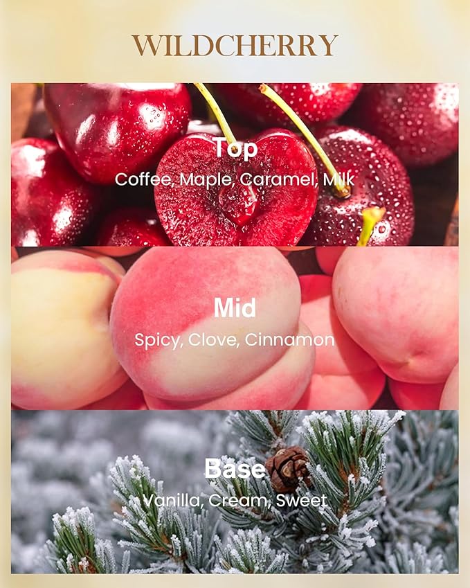 M&SENSE Wild Cherry Scented Candle, Natural Soy Wax Candles 14.1oz 60H Slow Burning Non Toxic, Stress Relief Romantic Gifts for Women Home Decor