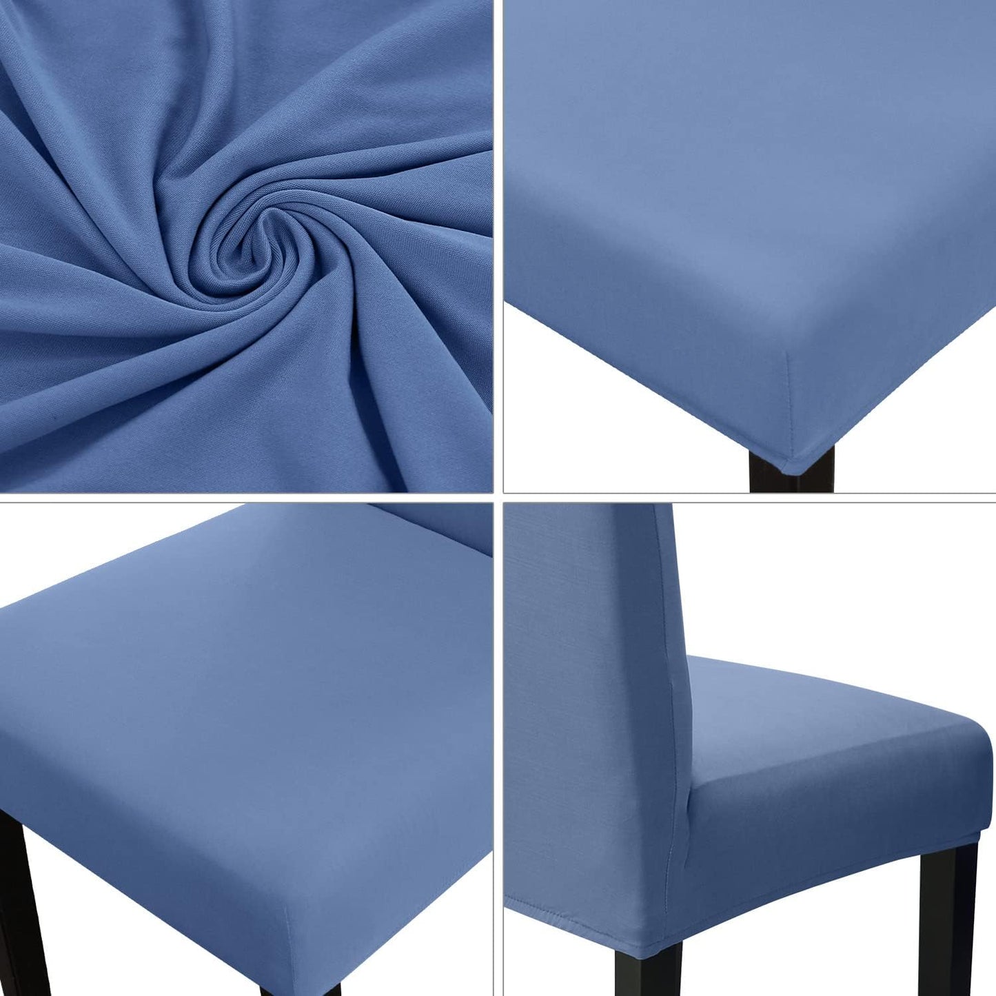 JQinHome 4 Pcs Dining Chair Slipcover, High Stretch Removable Washable Chair Seat Protector Cover for Home Party Hotel Wedding Ceremony