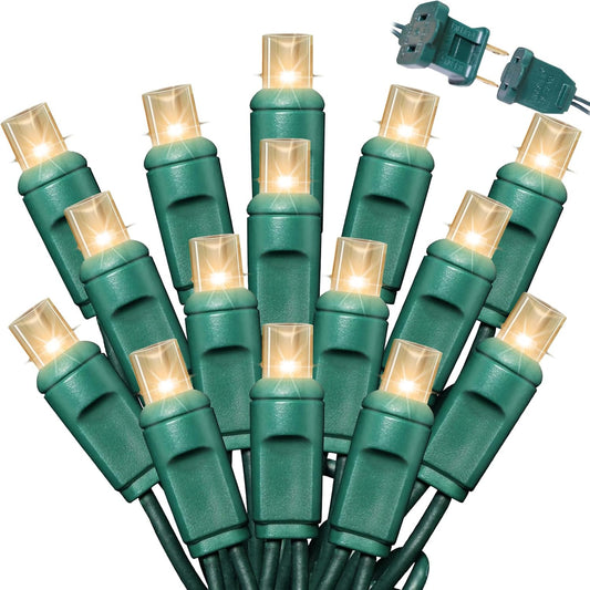 1200LED (24pk of 50L) String Lights, LED Christmas Lights, 6" SPACING,Green Wire,Warm White