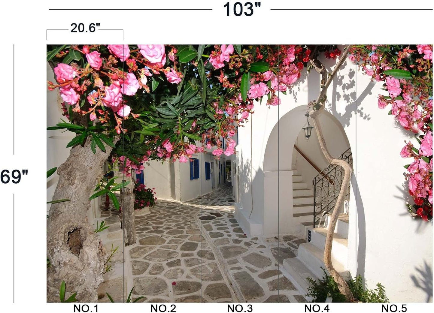 Traditional Backalleys of Amorgos Greece Wall Mural Wallpaper for Bedroom 103" x 69"