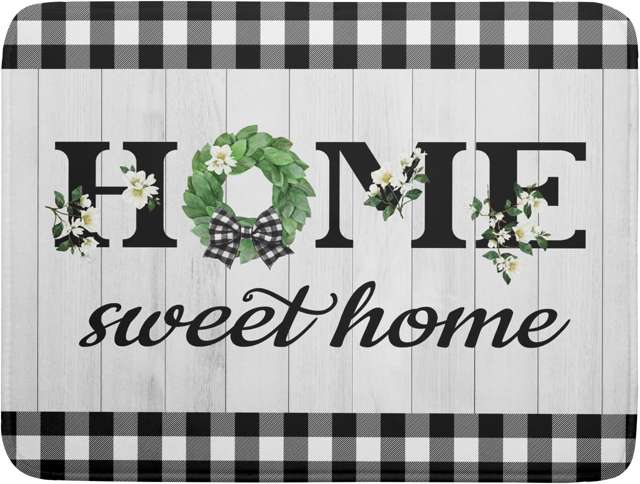 Farmhouse Rustic Dish Drying Mat for Kitchen Counter Sweet Home Spring Floral Absorbent Reversible Microfiber Kitchen Countertop Protector Dishes Pad Large 18x24 inch