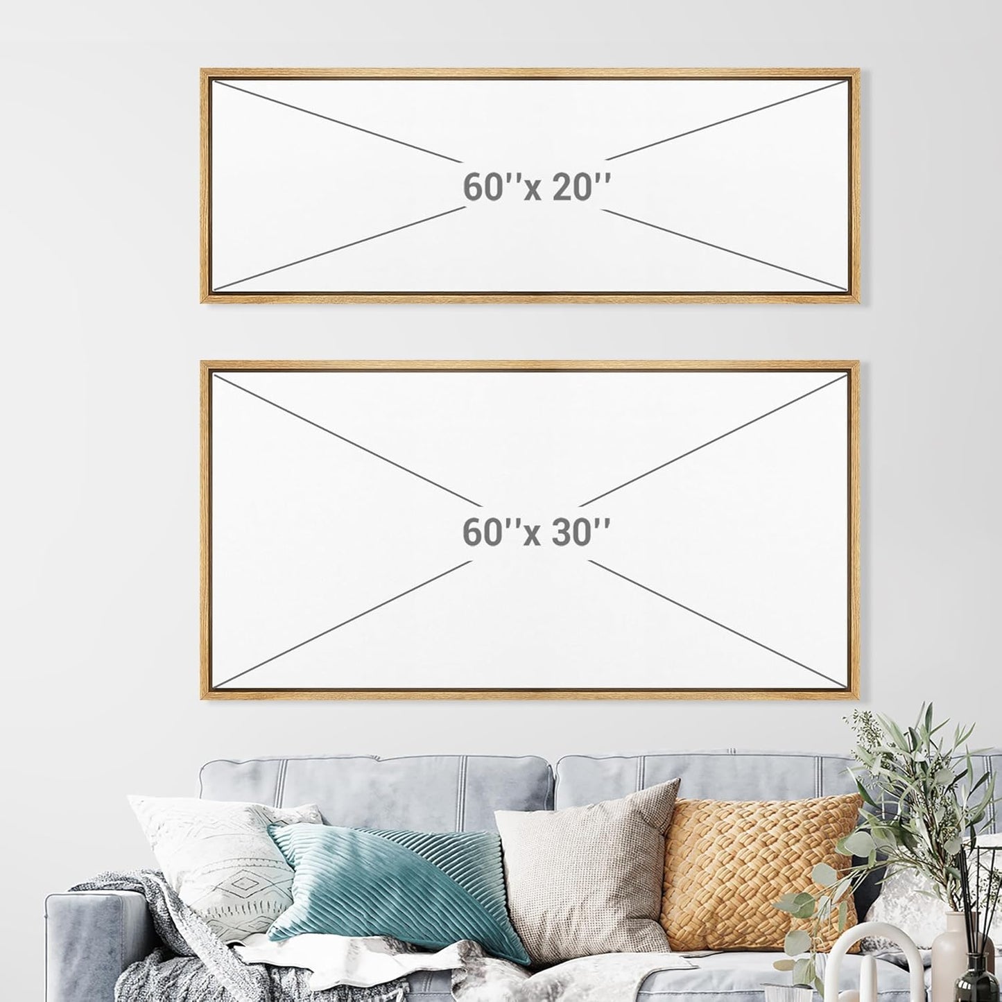 MUDECOR Extra Large Framed Canvas Print Wall Art Abstract Contours Black and White Illustrations Antique Retro Fine Art Illustrations Decorative Colorful for Bedroom - 60"x30"