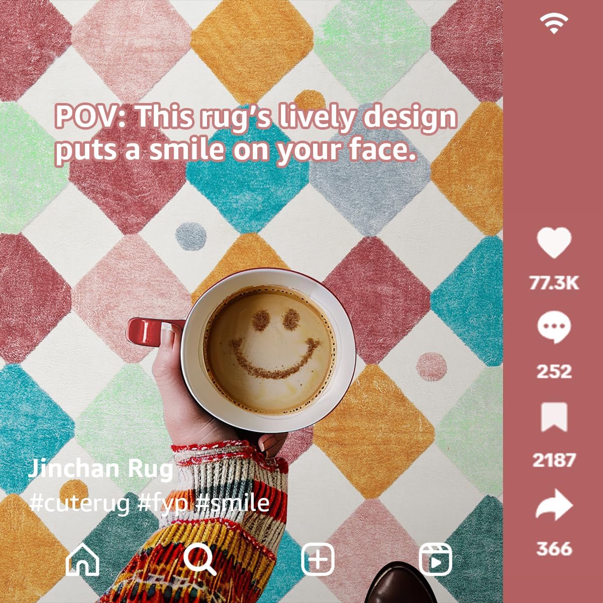 jinchan Kids Rug for Classroom 8ft Radius Corner Washable Area Rug Modern Colorful Quarter Circle Rug Soft Non-Slip Carpet for Nursery Playroom Daycare Reading Nook Living Room Confetti on Cream