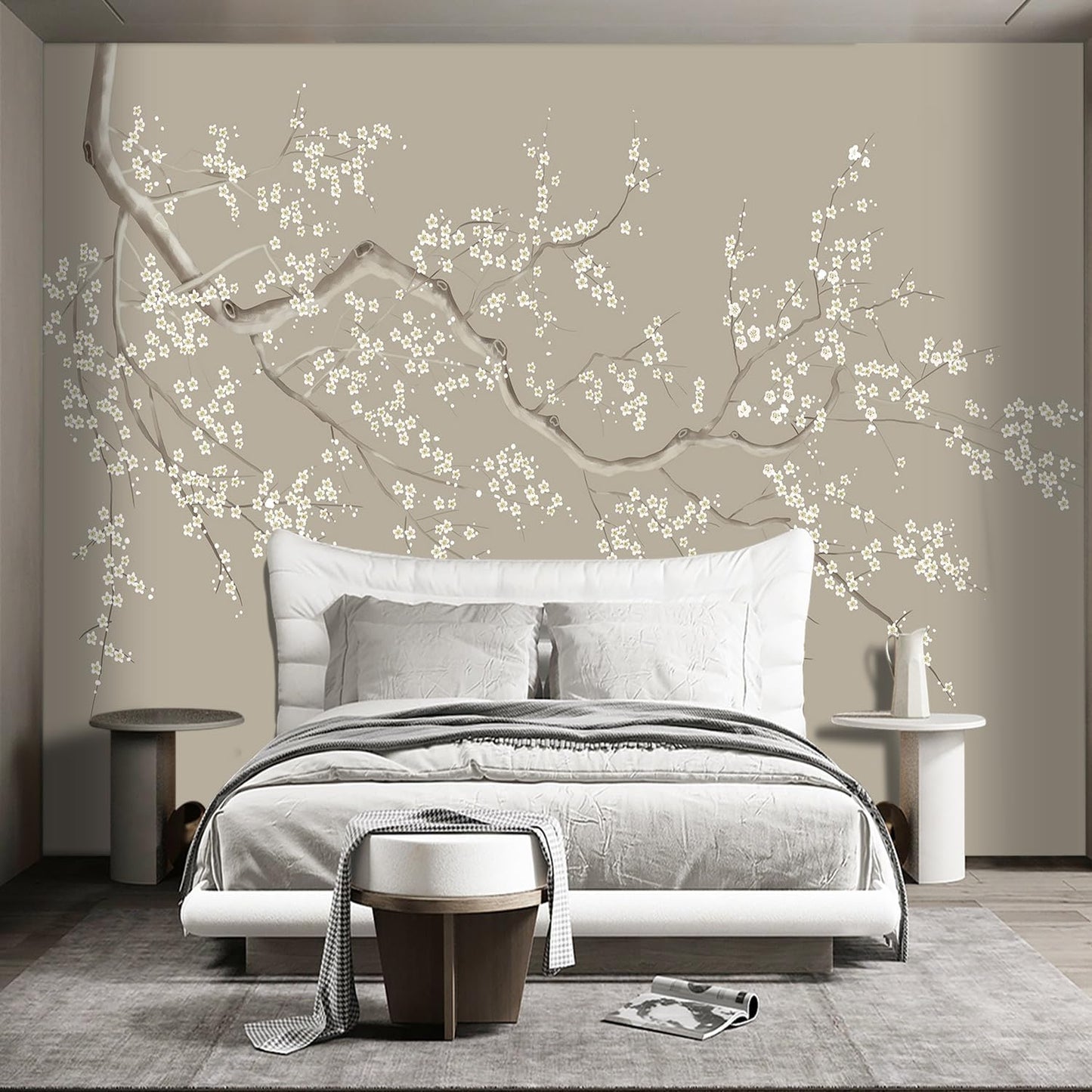 Chinese Style Plum Flower wallpeper Living Room Bedroom Office Wall Mural - 137"x96"（Not Peel and Stick）