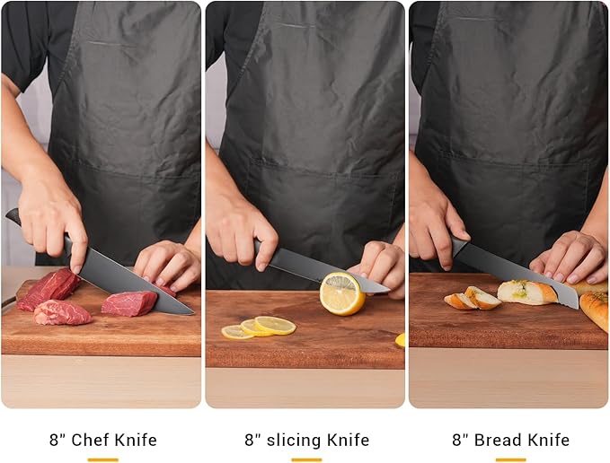 ZHANG XIAO QUAN SINCE 1628 15Pcs Knife Sets for Kitchen with Block,Knife Set with Built-in Sharpener Dishwasher Safe（Master A）