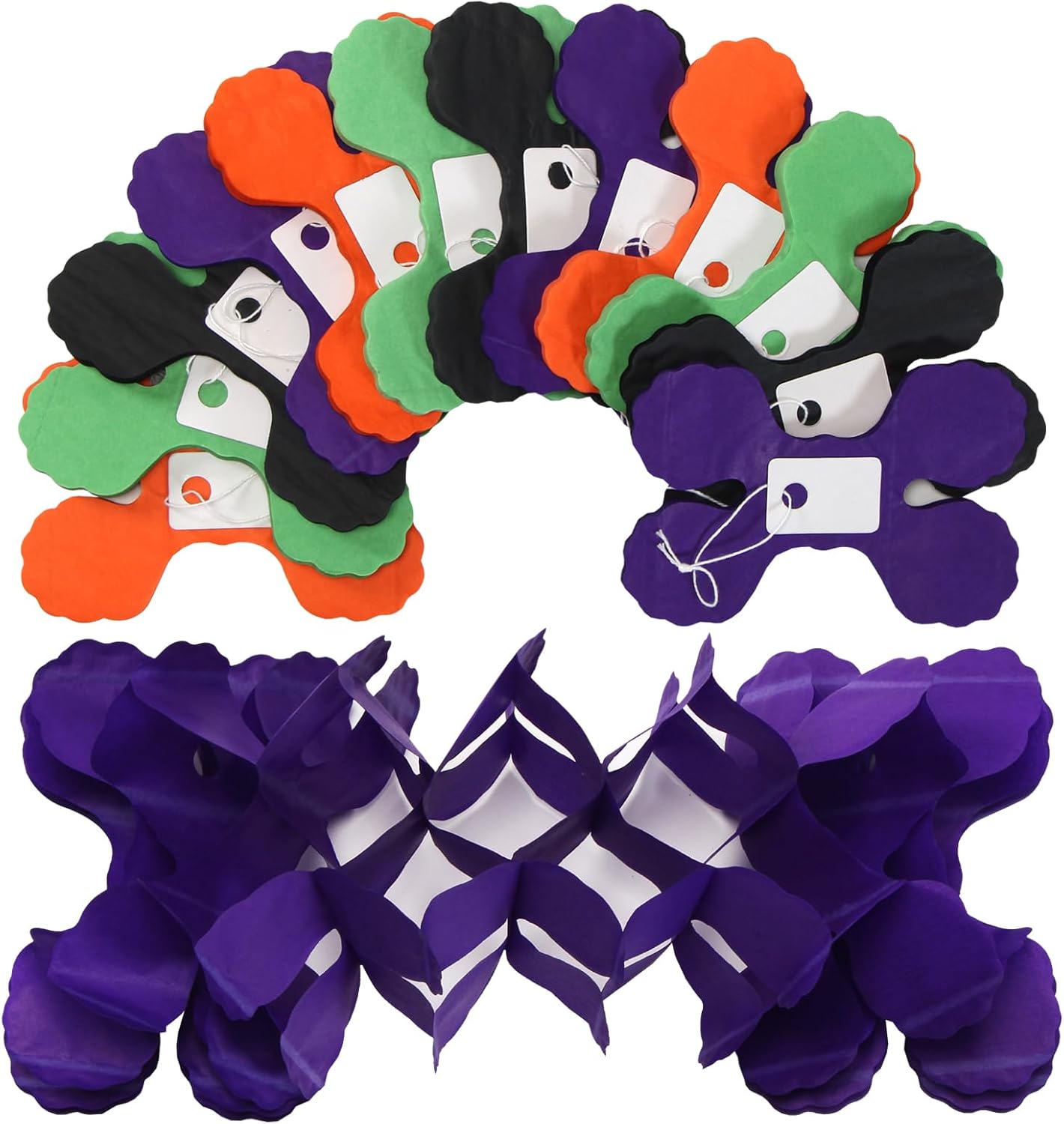 Black-Purple Orange Green Halloween Party-Decorations - 157Ft Four-Leaf Clover Streamers Garland Hanging Banner,Birthday Wedding Baby Bridal Shower Decor Hugtmr