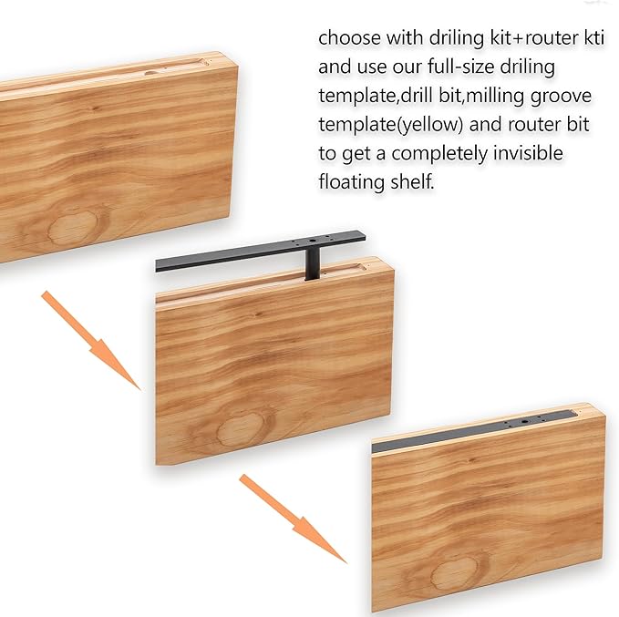 Hidden Shelf Brackets ， Floating Shelf Bracket ( Additional Brackets -NO Kits) 69 Inch -2 Pcs