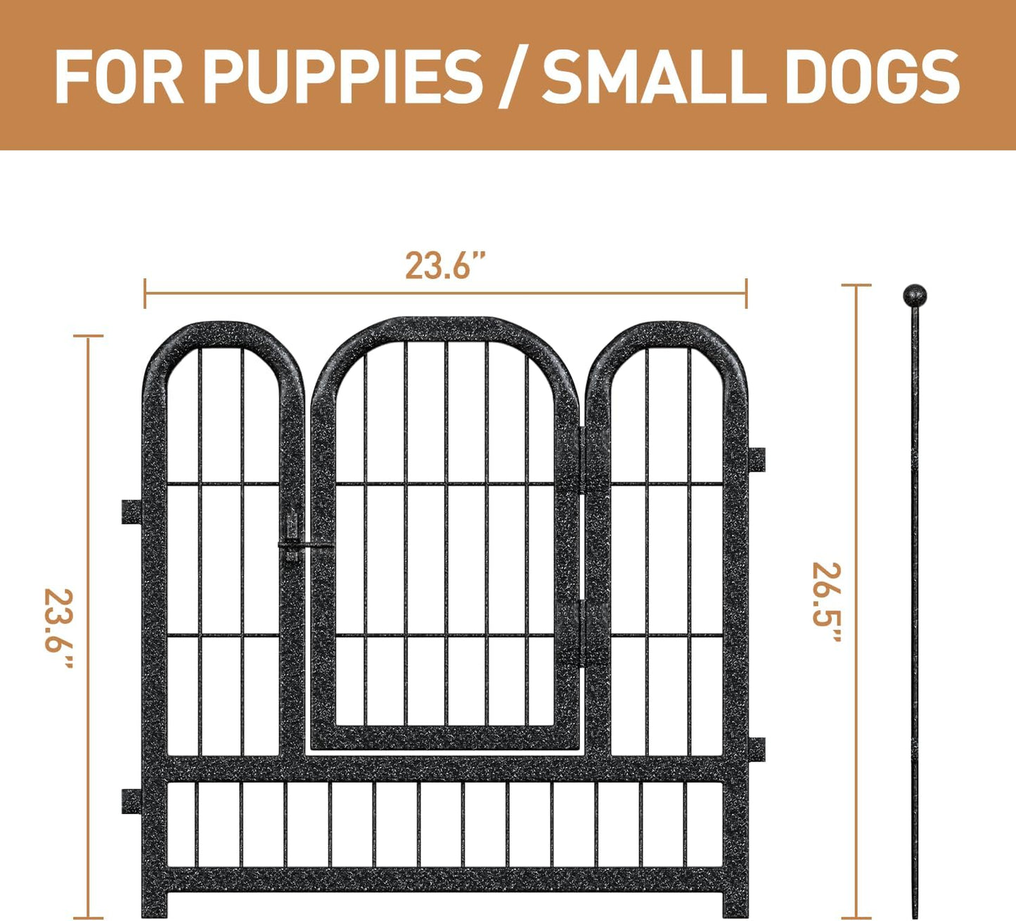 Metal Dog Playpen, 24" Inch Height 24 Panels, Ideal Dog Fence for Large/Medium/Small Dogs Indoor & Outdoor Bliss, Perfect Dog Pen for Camping, Yard and RV | Black-Silver