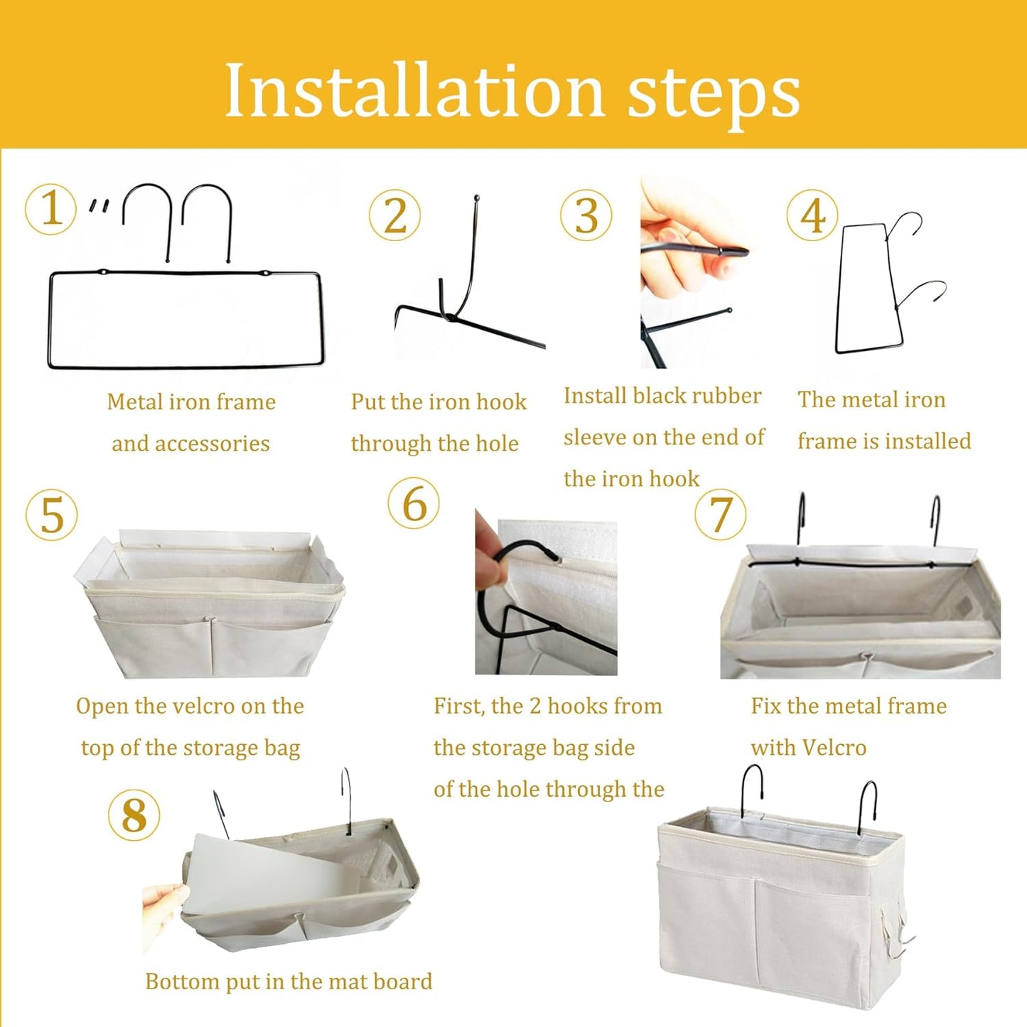 Bedside Caddy, Bedside Hanging Storage Organizer for College Dorm Bed, Bunk and Hospital Beds, Can be Placed Books, Phones,Keys, Glasses，Magazine Holder (Grey, 1)