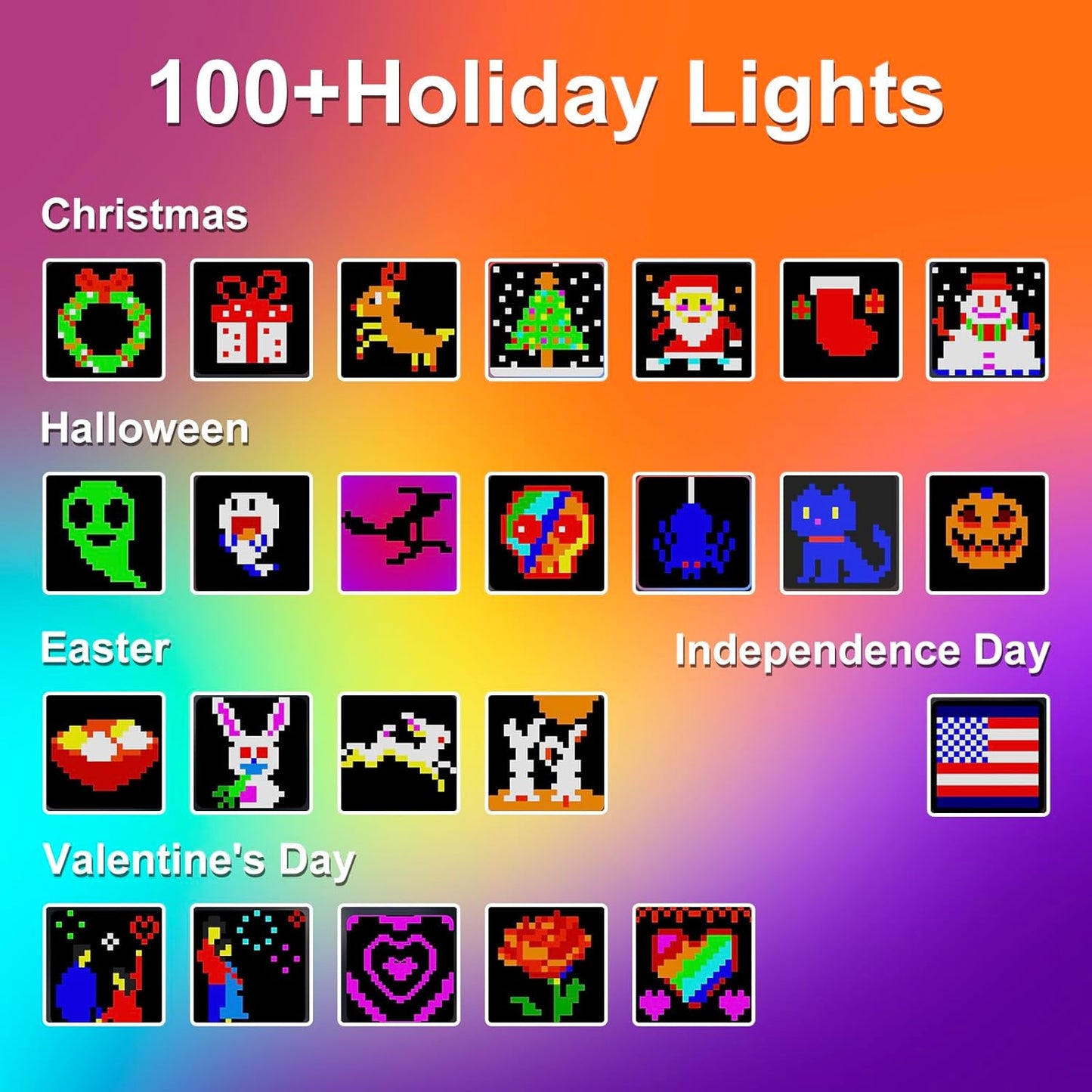 Animated Decorations Outdoor Indoor Smart Curtain String Lights Remote APP Control 3.3 x 3.3Ft 400LED RGB Color Changing Waterproof DIY Hanging Window Backdrop Fairy Light Programmable Music Sync