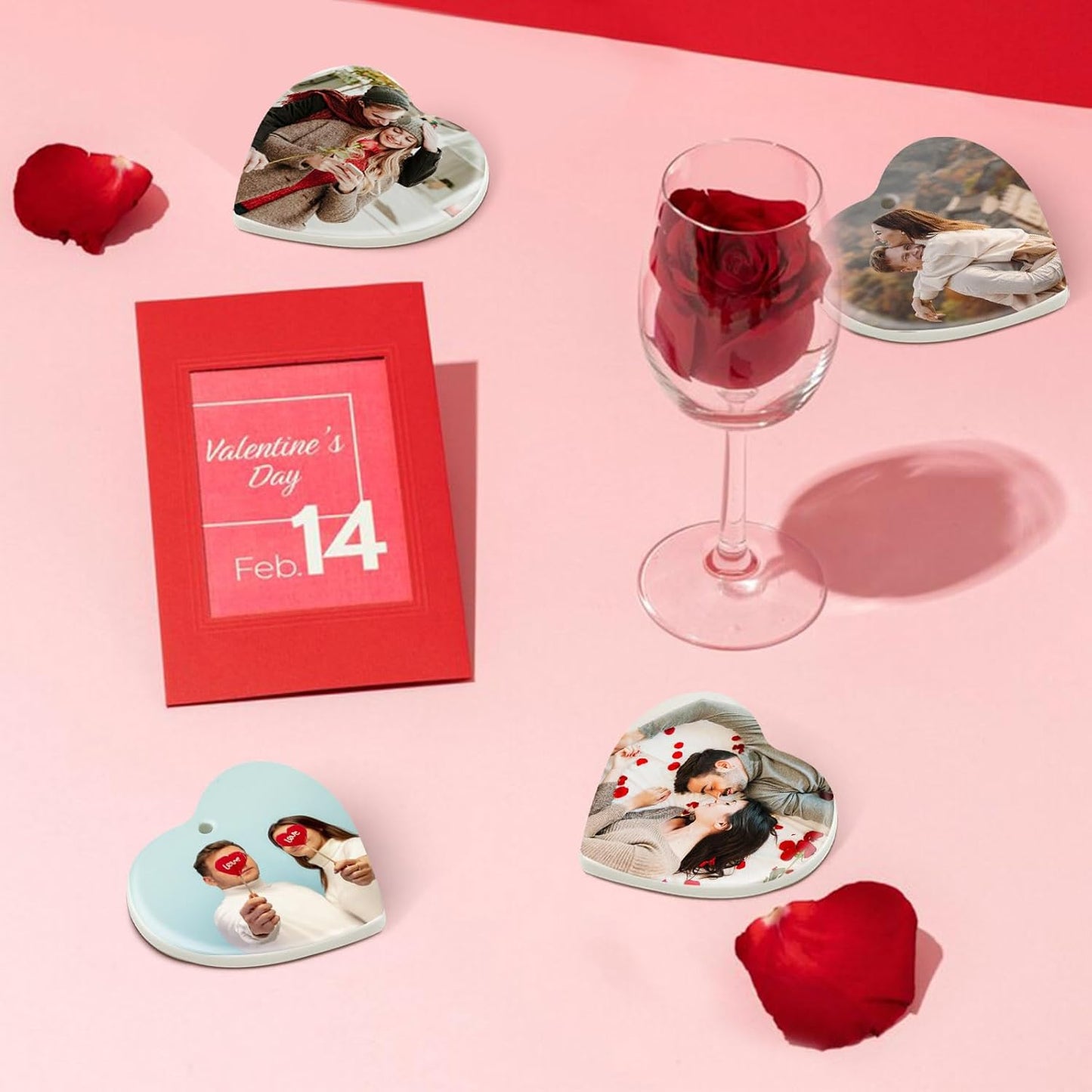 Sublimation Blank Ornaments Sublimation Ceramic Ornament Blanks Bulk Christmas Ornament for Heat Press Printing White Porcelain Ornament Personalized Decoration Supplies for Christmas(25, Heart)