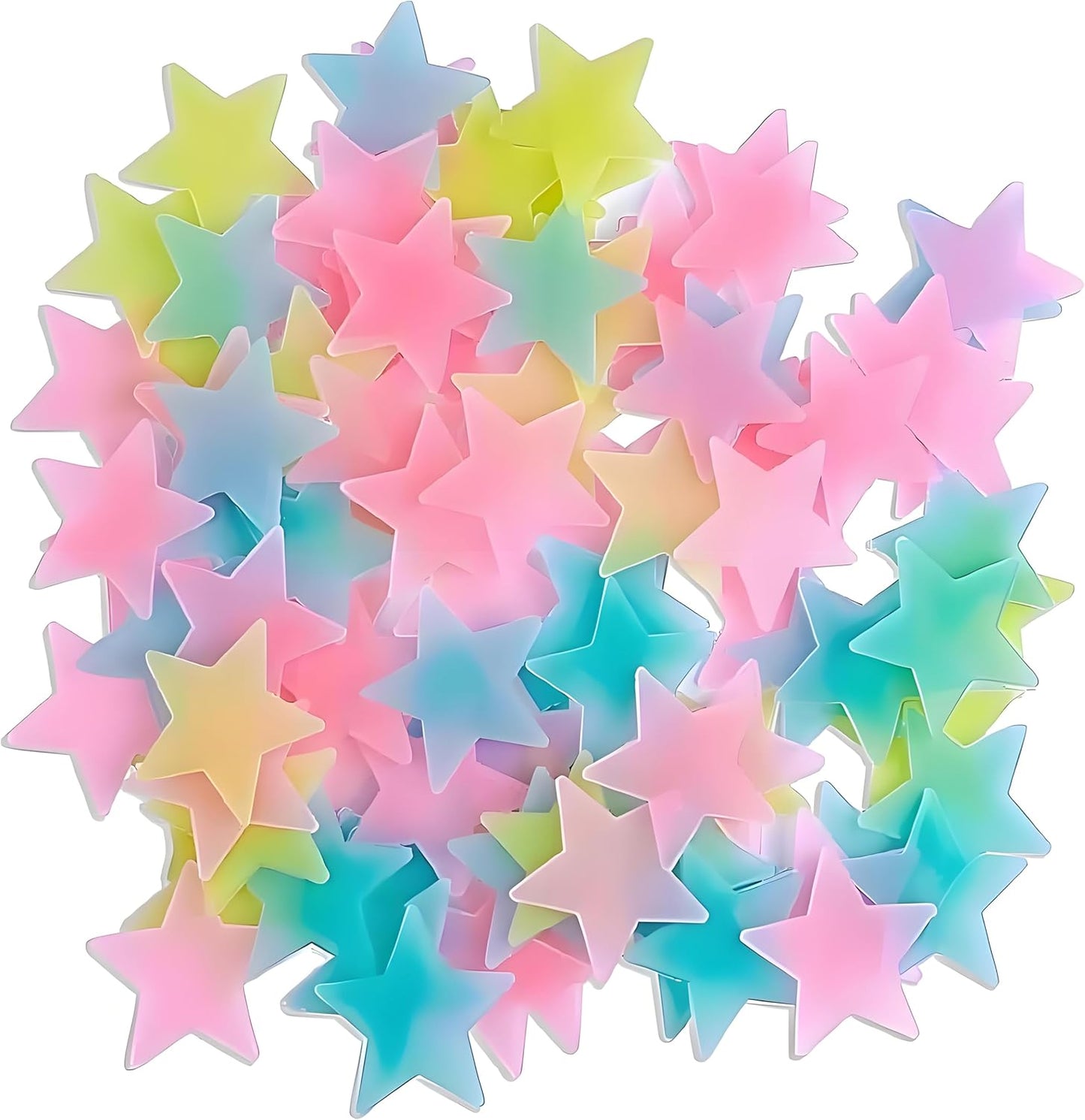 100Pcs Glow in The Dark Stars Wall Stickers, Self-Adhesive Luminous Decor for Bedroom, Room and Home Art, Fluorescent Night Sky Ceiling Decals for Party, Room Decorations
