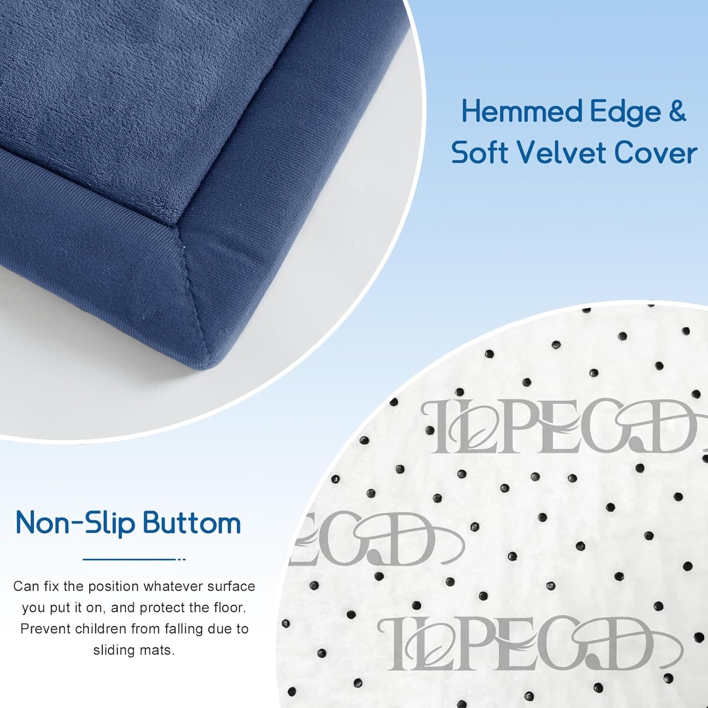 Baby Play Mat 1.2" Thick Memory Foam Nursery Rug Area Rug, 13’1” X 6’7” Yoga Mat Playmat Crawling Mat for Baby,Toddlers,Infants,Kids,Floor Mat Tatami Mat for Living Room with Non-Slip(Blue)