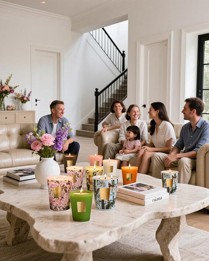 M&SENSE Garden Rose Scented Candle 35oz 150H Burn Time Long Lasting, 3-Wick Natural Aromatherapy Candle Highly Scented, Home Fragrance Housewarming Gifts