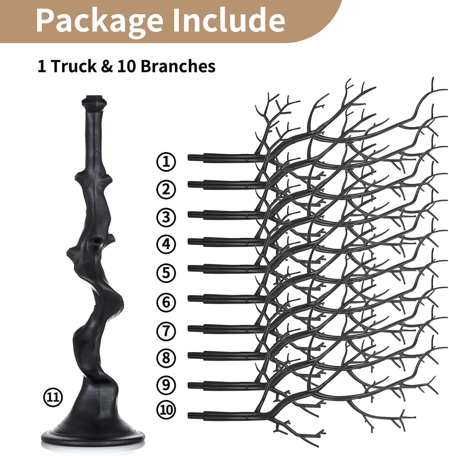 NUPTIO Halloween Artificial Tree Branch: 30"/76cm Tall Branch Manzanita Christmas Decoration Centerpiece Wedding Centerpieces for Tables Black Tree Branches Ornament (1 Pc)