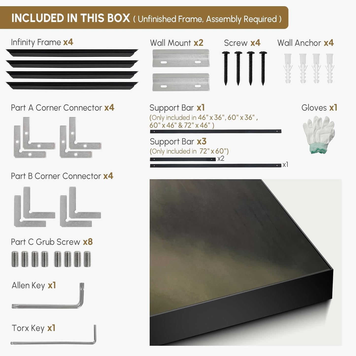 SIGNWIN 60"x72" Extra Large Framed Wall Art Muted Forest Path Soft Misty Woodland Scene Illustration for Home Living Room Bedroom Decor (Frame Assembly Required)