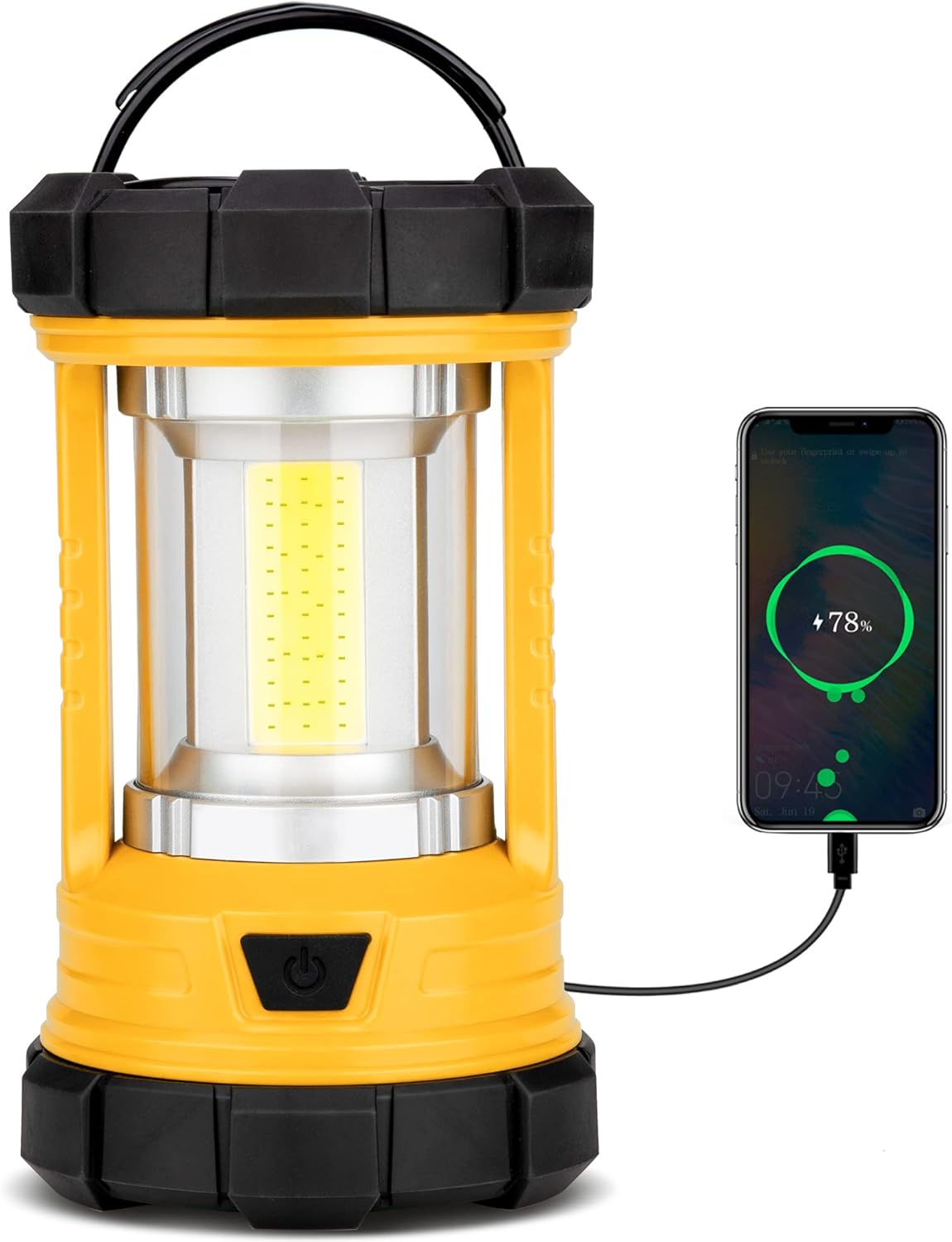Rechargeable Camping Lantern, 3000LM 5 Light Modes Camping Light 4400 Capacity Phone Charger LED Impact-Resistant Flashlight Lantern Portable Waterproof Hurricane Lanterns for Emergency(Orange)