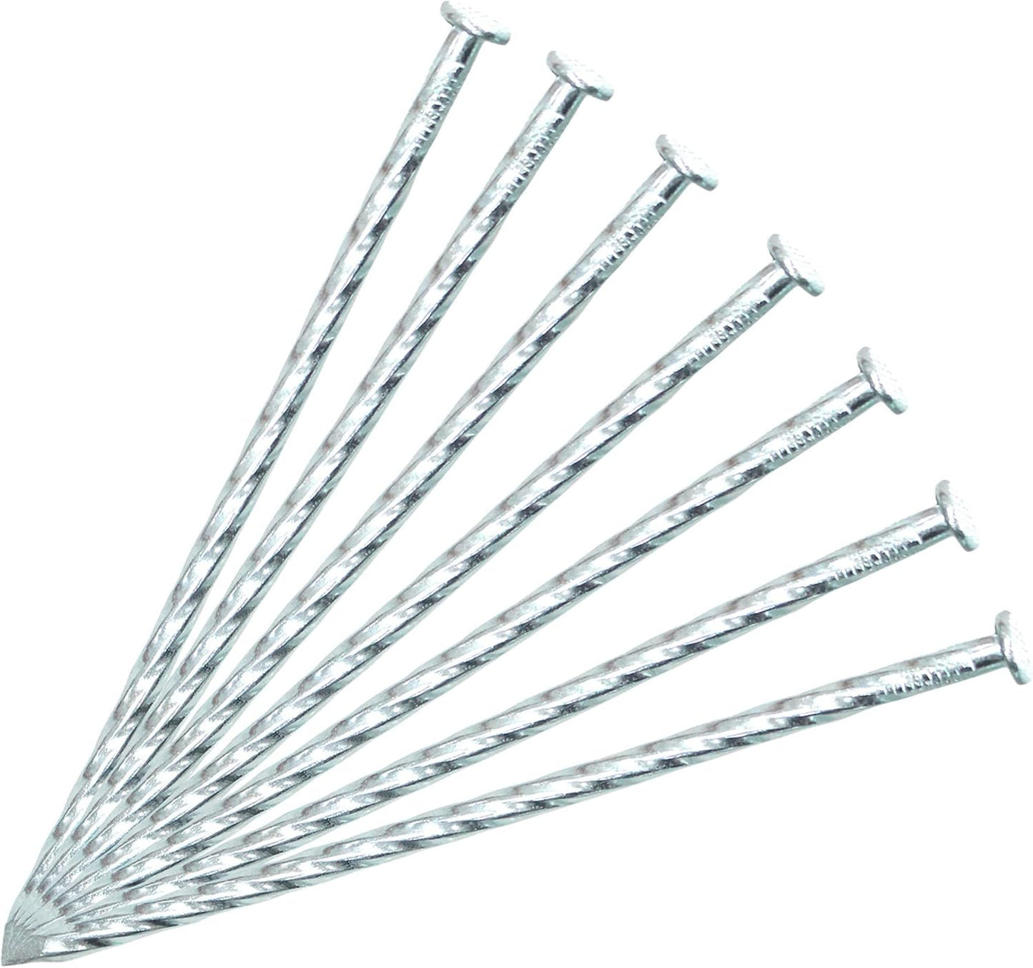 50/100/150 Pack 6" Solid Galvanized Non-Rust Metal Garden Stakes Spiral Landscape Edging Anchors for Paver Edging, Gardening, House Construction, etc (50)
