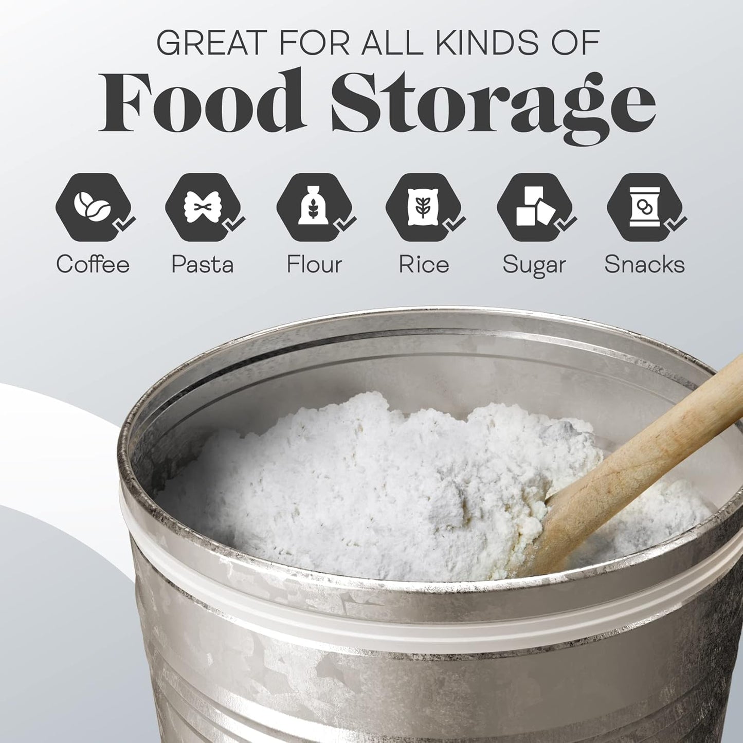 Amici Home Farmhouse Galvanized Canister | Dry Food Storage Container | Airtight Lid | 76 Oz Capacity | Farmhouse Décor | Rustic Metal Canister for Kitchen Countertop