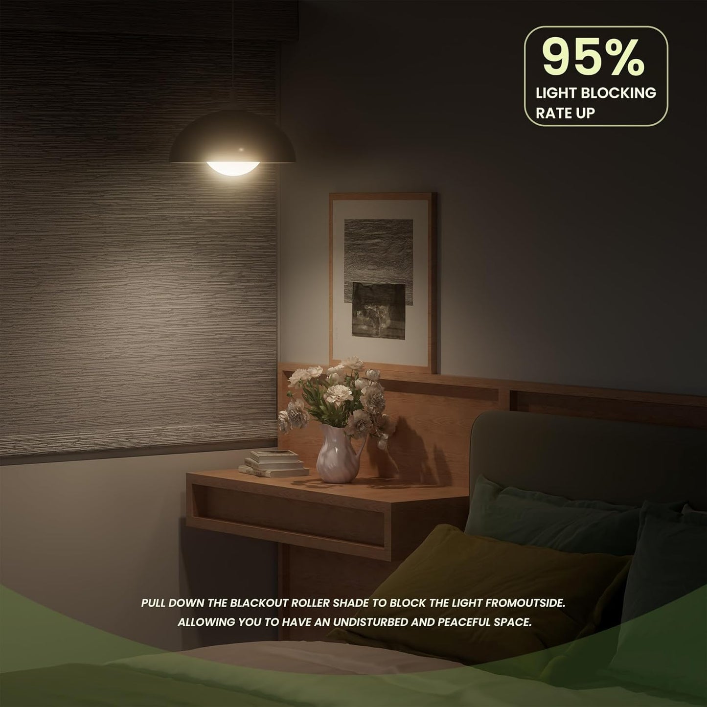 Blackout Roller Shades for Indoor Windows, Cordless Jacquard Fabric-Matched Roller Blinds, Easy to Install Privacy UV Protection Roll Up Blinds for Home Office, Grey, Custom Size