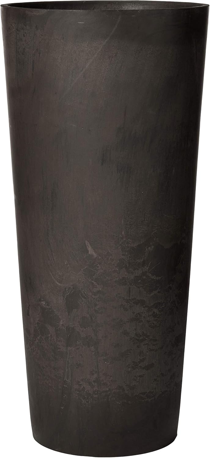 Dark Charcoal Marble S32DCM Contempo Tall Round Planter, 13 by 28-Inch