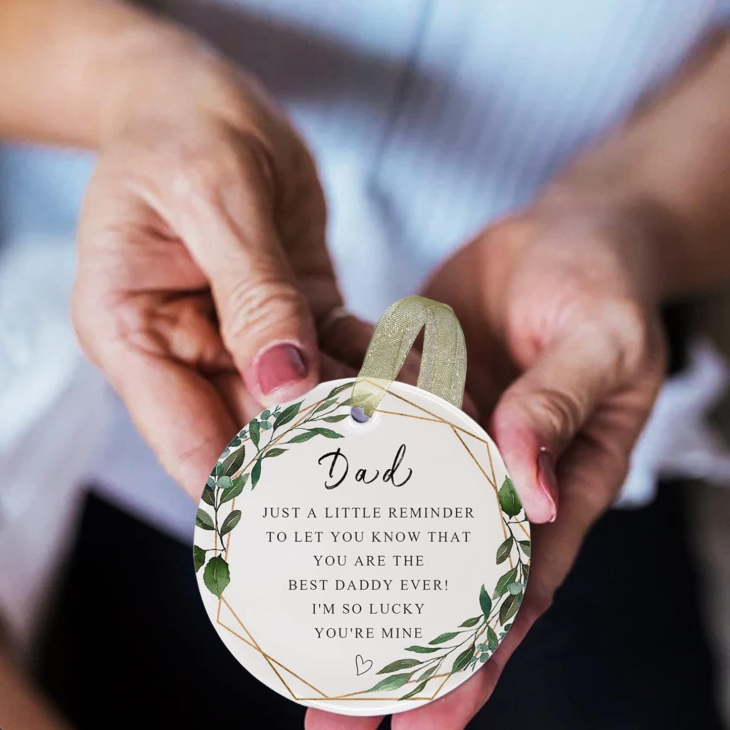 Dad Ornament 2025 - Christmas and Father's Day Gift From Son & Daughter - Forever Ornament for Father's Birthday - Best Dad Ever - Double-Sided Printing 2.9"