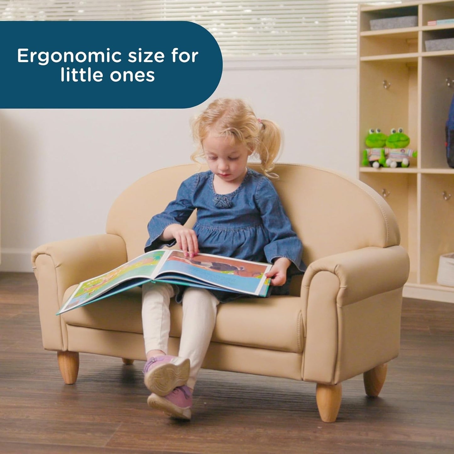 Children's Factory As We Grow Toddler Sofa, Flexible Seating for Daycare or Preschool, Kids Reading Couch, Playroom Furniture, Buff
