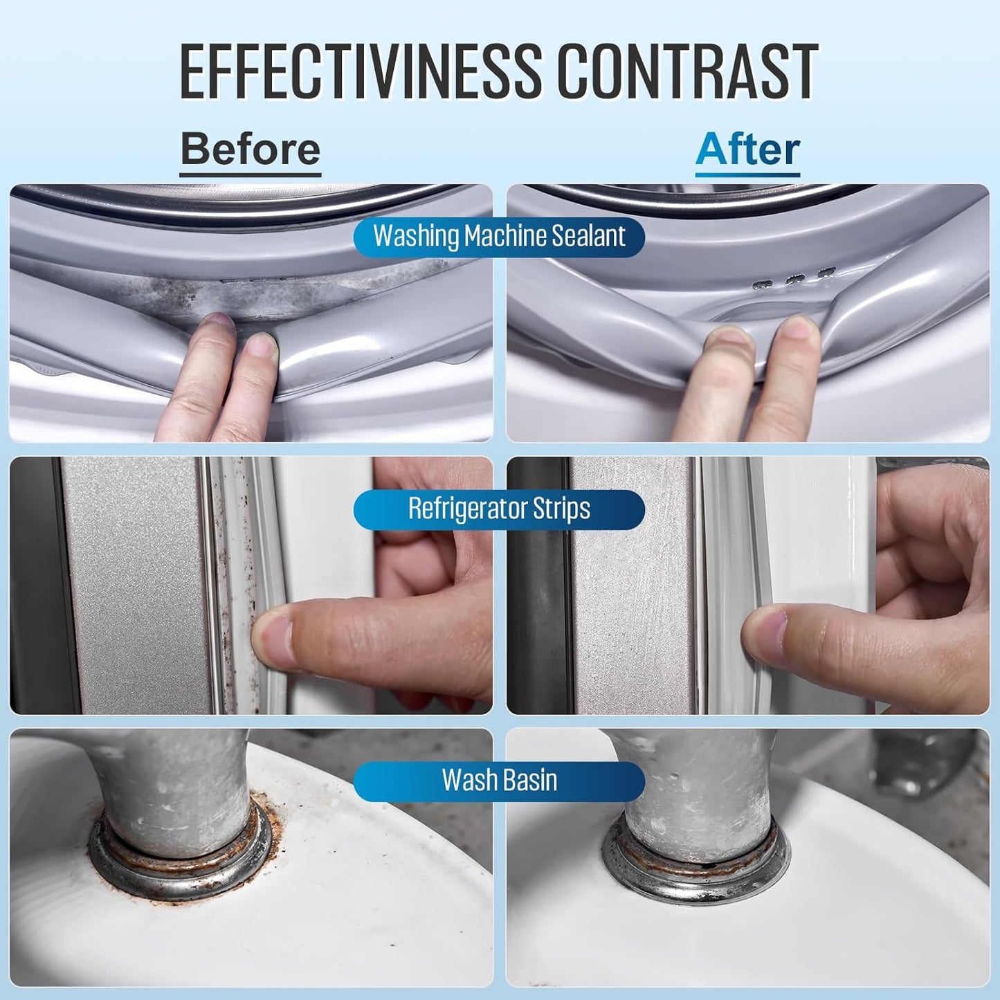 Home Cleaner Gel, Cleaner for Washing Machine, Refrigerator Strips, Household Shower, Kitchen Sinks, Walls, Tiles, Bathrooms- 20 fl oz