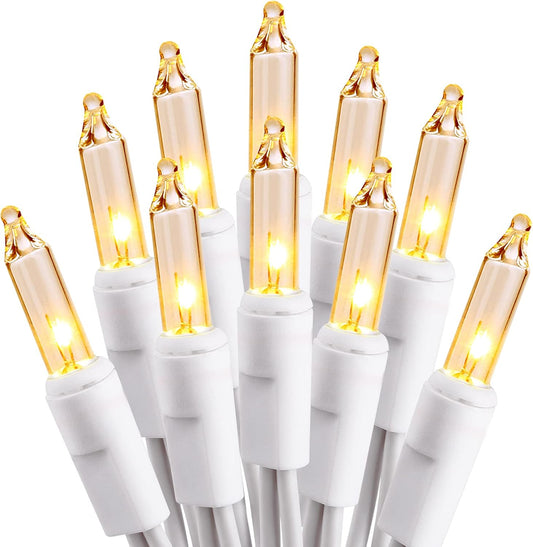 PhilzOps Christmas String Lights, 69.6ft 300Ct White Christmas Lights Connectable, 120V UL Certified Incandescent Christmas Tree Lights, White Wire Xmas Lights for Home Wedding Party, Warm White