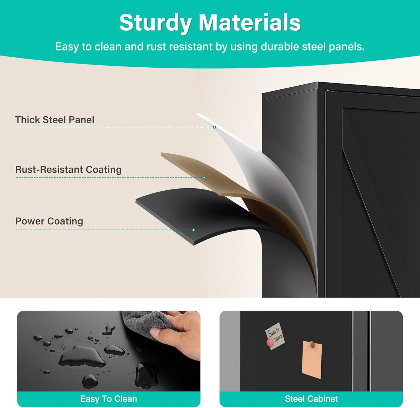 75" Tall Pantry Cabinet,Farmhouse Kitchen Pantry Storage Cabinets with 2 Doors and 5 Shelves,Black Metal Storage Cabinet,Large Cupboard for Home,Kitchen,Dining/Living Room